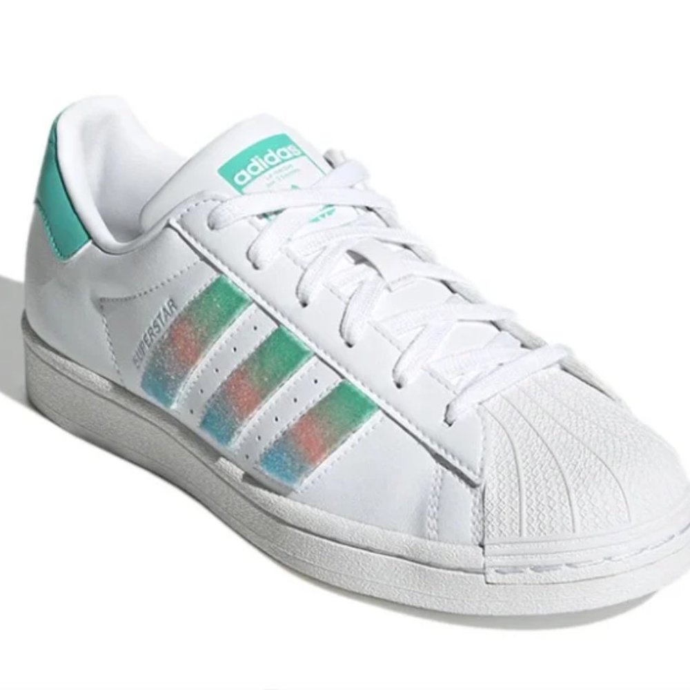 Adidas Originals Superstar Fluffy Multi Color Stripe Sneakers GZ2798 - Sz 7 NEW
